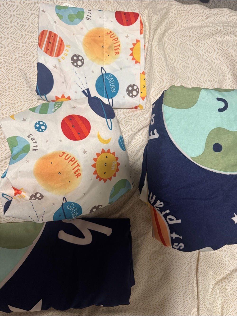 Kids Solar System Sheet Set - Multicolor Planet Print 42 x 57 inch